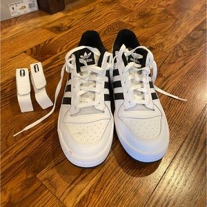 Adidas black and white low top forum sneakers M 10.5
